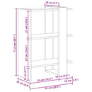 Bogreol 2 niveauer 52 x 25 x 71,5 cm Konstrueret træ