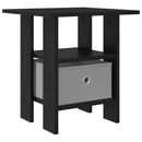 Sengebord med skuffe Sort eg 41 x 40 x 45 cm Konstrueret træ