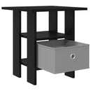 Sengebord 2 pcs Sort eg 41 x 40 x 45 cm Konstrueret træ
