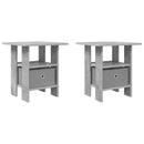 Sengebord 2 pcs Beton Grå 41 x 40 x 45 cm Konstrueret træ