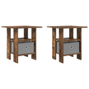 Sengebord 2 pcs Røget eg 41 x 40 x 45 cm Konstrueret træ