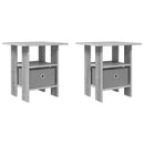 Sengebord 2 pcs Grå Sonoma 41 x 40 x 45 cm Konstrueret træ