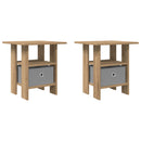 Sengebord 2 pcs Artisan Egetræ 41 x 40 x 45 cm Konstrueret træ