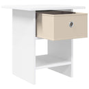 Sengebord med skuffe 2 pcs Hvid 41 x 40 x 45 cm Konstrueret træ