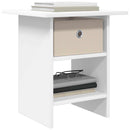 Sengebord med skuffe 2 pcs Hvid 41 x 40 x 45 cm Konstrueret træ