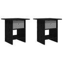 Sengebord 2 pcs Sort eg 41 x 40 x 45 cm Konstrueret træ