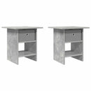 Sengebord 2 pcs Beton Grå 41 x 40 x 45 cm Konstrueret træ