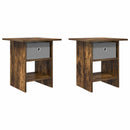 Sengebord 2 pcs Røget eg 41 x 40 x 45 cm Konstrueret træ