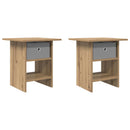 Sengebord 2 pcs Artisan Egetræ 41 x 40 x 45 cm Konstrueret træ