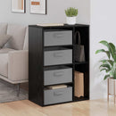 Sideboard med skuffe Sort eg 60 x 33,5 x 84 cm