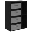 Sideboard med skuffe Sort eg 60 x 33,5 x 84 cm