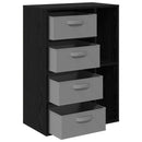 Sideboard med skuffe Sort eg 60 x 33,5 x 84 cm