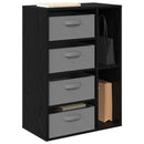 Sideboard med skuffe Sort eg 60 x 33,5 x 84 cm