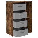 Sideboard med skuffe Røget eg 60 x 33,5 x 84 cm