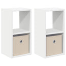 Sengebord 2 pcs Hvid 25,5 x 22 x 49,5 cm Konstrueret træ