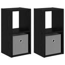 Sengebord 2 pcs Sort eg 25,5 x 22 x 49,5 cm Konstrueret træ