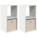 Sengebord 2 pcs Hvid 30,5 x 27 x 59,5 cm Konstrueret træ