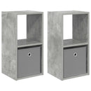 Sengebord 2 pcs Beton Grå 30,5 x 27 x 59,5 cm Konstrueret træ