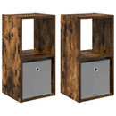 Sengebord 2 pcs Røget eg 30,5 x 27 x 59,5 cm Konstrueret træ