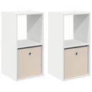 Sengebord 2 pcs Hvid 35 x 32 x 68,5 cm Konstrueret træ
