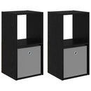 Sengebord 2 pcs Sort eg 35 x 32 x 68,5 cm Konstrueret træ