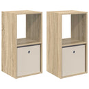 Sengebord 2 pcs Sonoma eg 35 x 32 x 68,5 cm Konstrueret træ