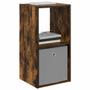 Sengebord 2 pcs Røget eg 35 x 32 x 68,5 cm Konstrueret træ
