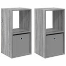 Sengebord 2 pcs Grå Sonoma 35 x 32 x 68,5 cm Konstrueret træ