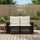Havemøbelsofa 2-Antal sæder Sort polyrattan