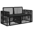 Havemøbelsofa 2-Antal sæder Sort polyrattan