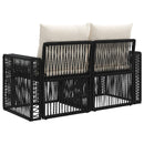 Havemøbelsofa 2-Antal sæder Sort polyrattan