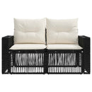 Havemøbelsofa 2-Antal sæder Sort polyrattan