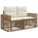Havemøbelsofa 2-Antal sæder Beige polyrattan