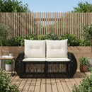 Havemøbelsofa 2-Antal sæder Sort polyrattan