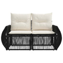 Havemøbelsofa 2-Antal sæder Sort polyrattan