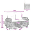 Havemøbelsofa 2-Antal sæder Grå polyrattan