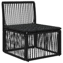 Armløs sofa enhed Sort polyrattan