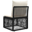 Armløs sofa enhed Sort polyrattan