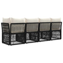 4-personers sofa med venstre arm 4 pcs 4-Antal sæder Sort