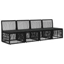 4-sæders sofa 4 pcs 4-Antal sæder Sort polyrattan