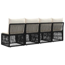 4-sæders sofa 4 pcs 4-Antal sæder Sort polyrattan