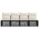 4-sæders sofa 4 pcs 4-Antal sæder Sort polyrattan