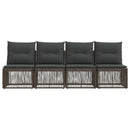 4-sæders sofa 4 pcs 4-Antal sæder Grå polyrattan