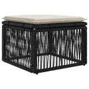 Fodskammel Sort polyrattan