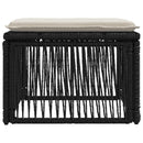 Fodskammel Sort polyrattan