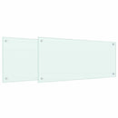 Køkkenbacksplash 2 pcs Hvid 90 x 40 cm hærdet glas