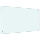 Køkkenbacksplash 2 pcs Hvid 90 x 50 cm hærdet glas