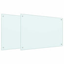 Køkkenbacksplash 2 pcs Hvid 90 x 60 cm hærdet glas