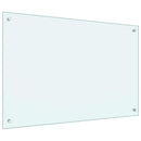 Køkkenbacksplash 2 pcs Hvid 90 x 60 cm hærdet glas