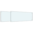 Køkkenbacksplash 2 pcs Hvid 100 x 40 cm hærdet glas